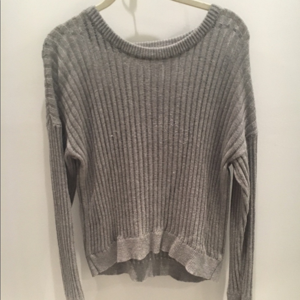 Brandy Melville grey knitted hole sweater